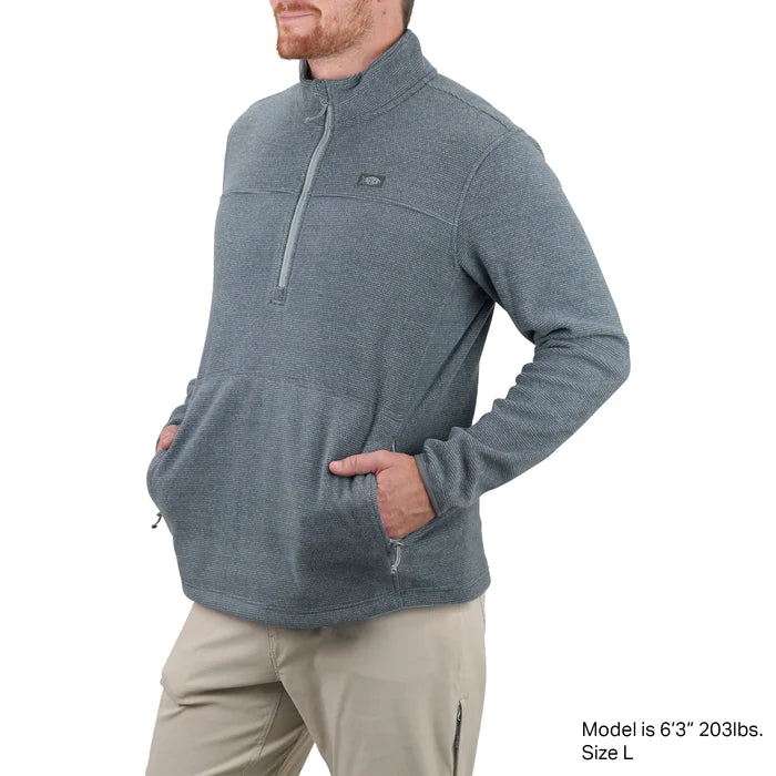 AFTCO Sentinel 1/4 Zip Fleece Pullover- Charcoal Heather