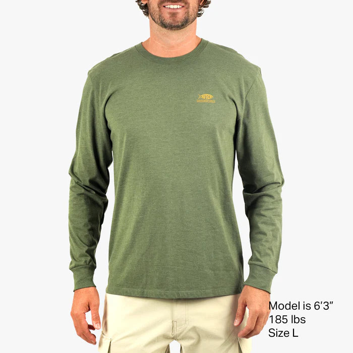 Aftco Flying Bill LS T-Shirt - Army Green Heather