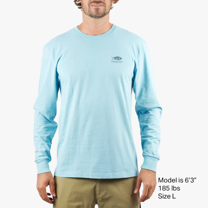 Aftco Bucket LS T-Shirt - Milky Blue Heather