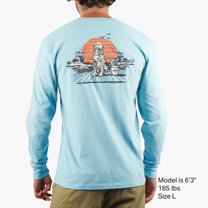 Aftco Bucket LS T-Shirt - Milky Blue Heather