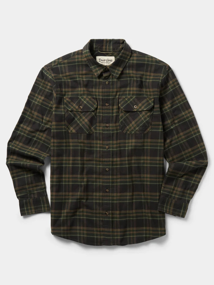 Duck Camp Button Up Shirt - Moss Plaid