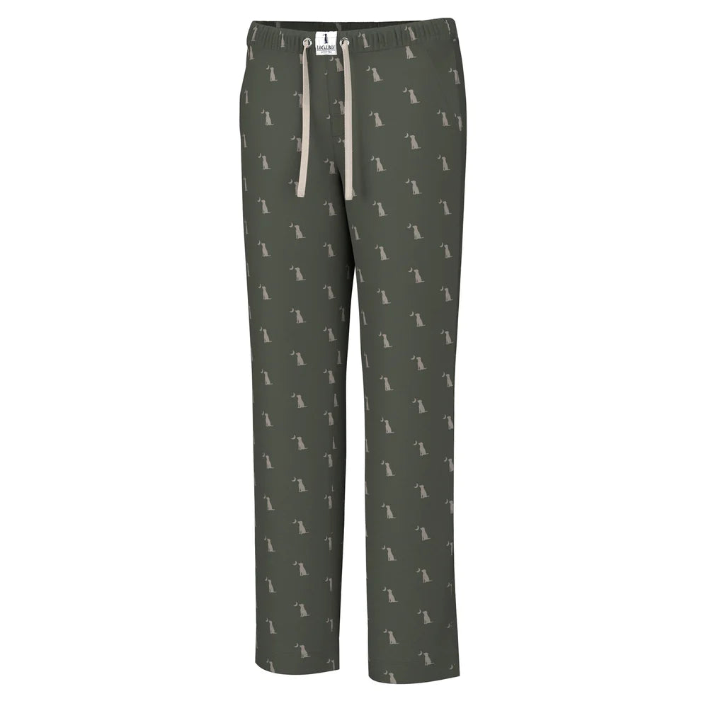 Local Boy Pajama Pant - Dark Olive Dog & Moon