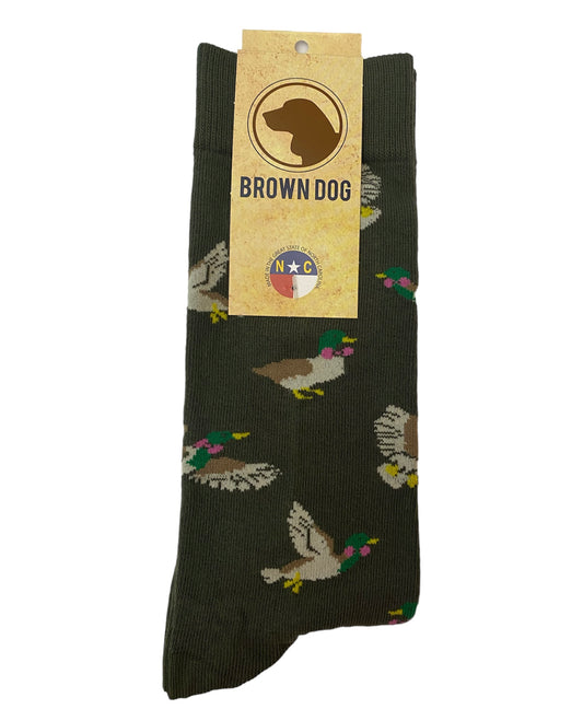 Brown Dog Socks Preppy Duck - Sage