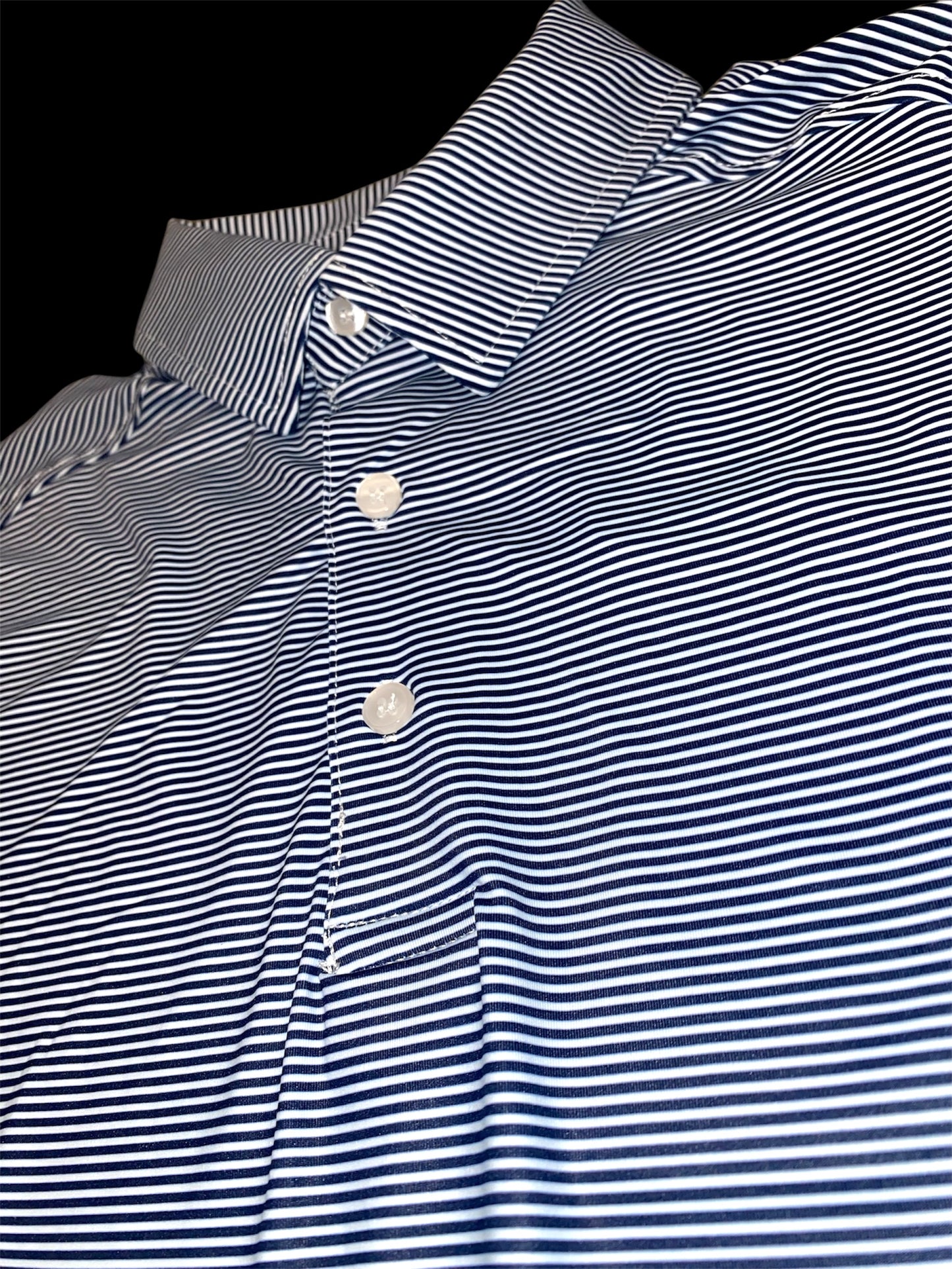 Meripex Performance Polo - Navy/White Stripes