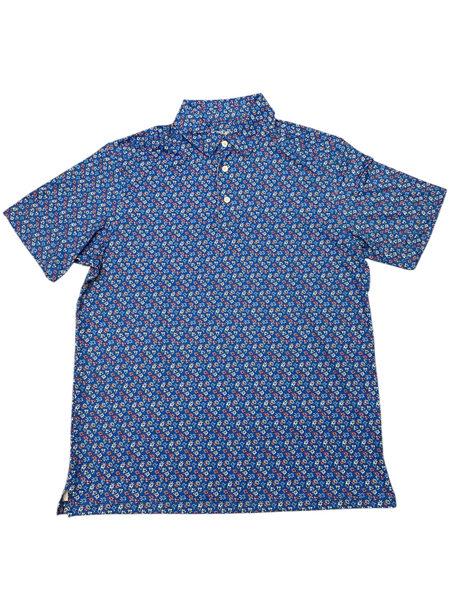 Meripex Floral Polo -Blue/White/Red