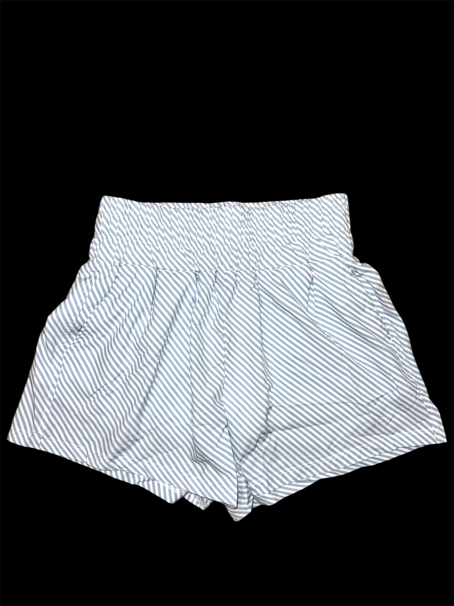 Meripex Womens High Waist Shorts - Blue/White Stripe