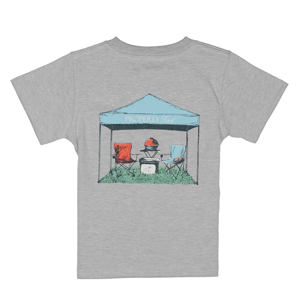 Properly Tied Boys Tailgate T-Shirt - Light Heather Gray