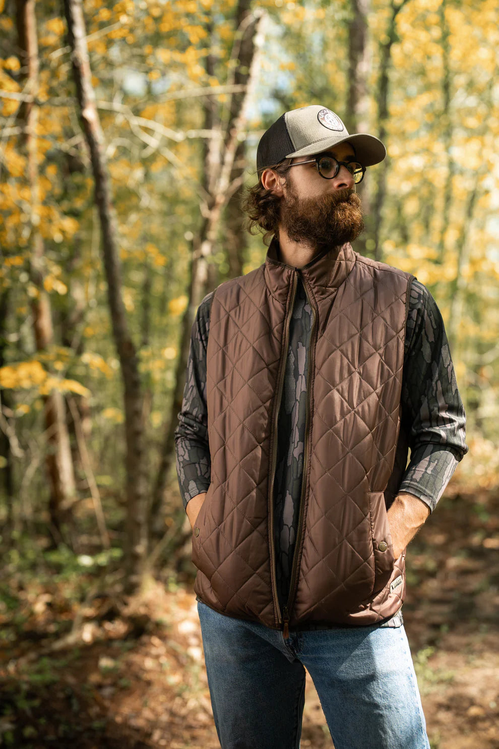 Local Boy Quilted Vest- Brown