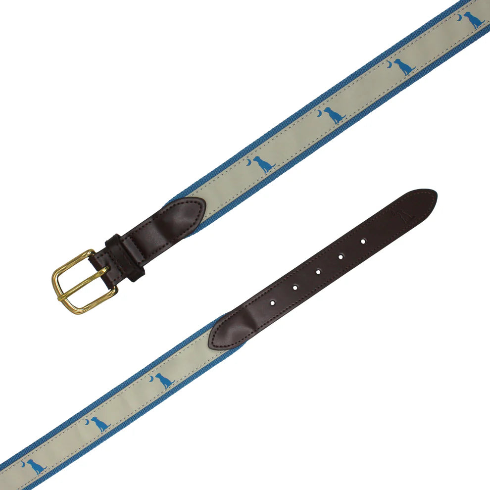 Local Boy Ribbon Belt -Khaki Dog & Moon
