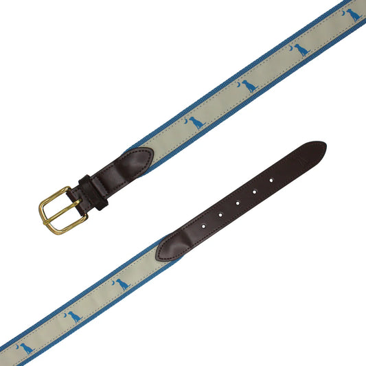 Local Boy Ribbon Belt -Khaki Dog & Moon