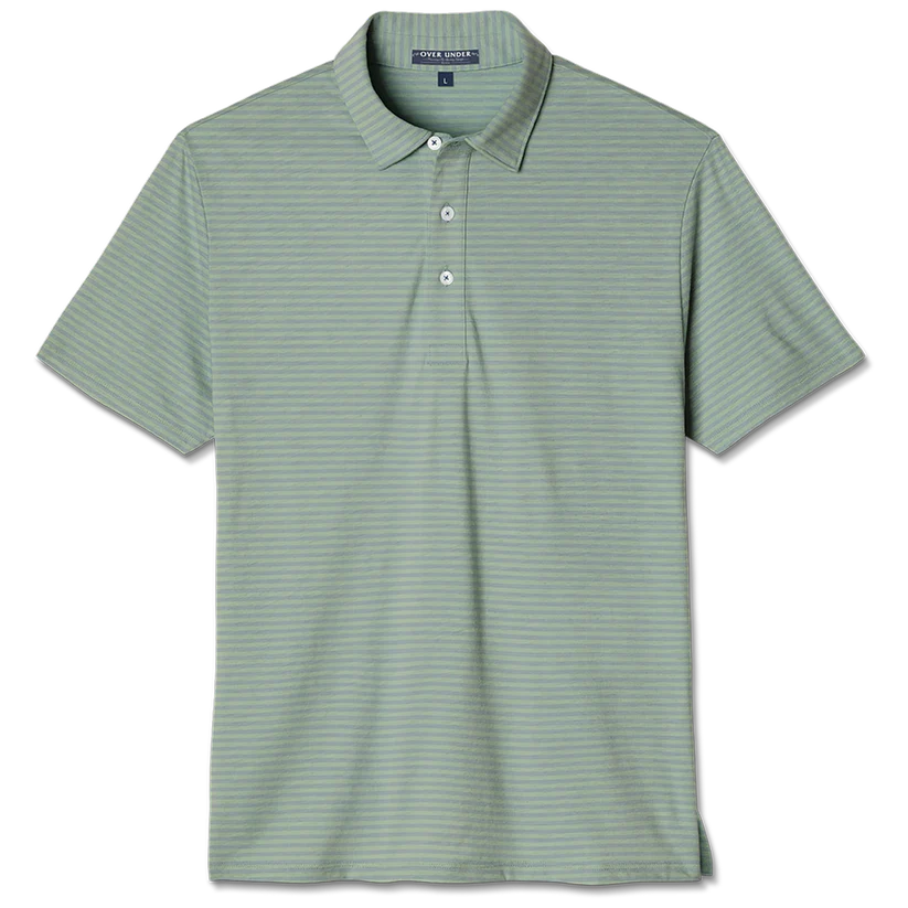 Over Under Performance Polo- Silver Green