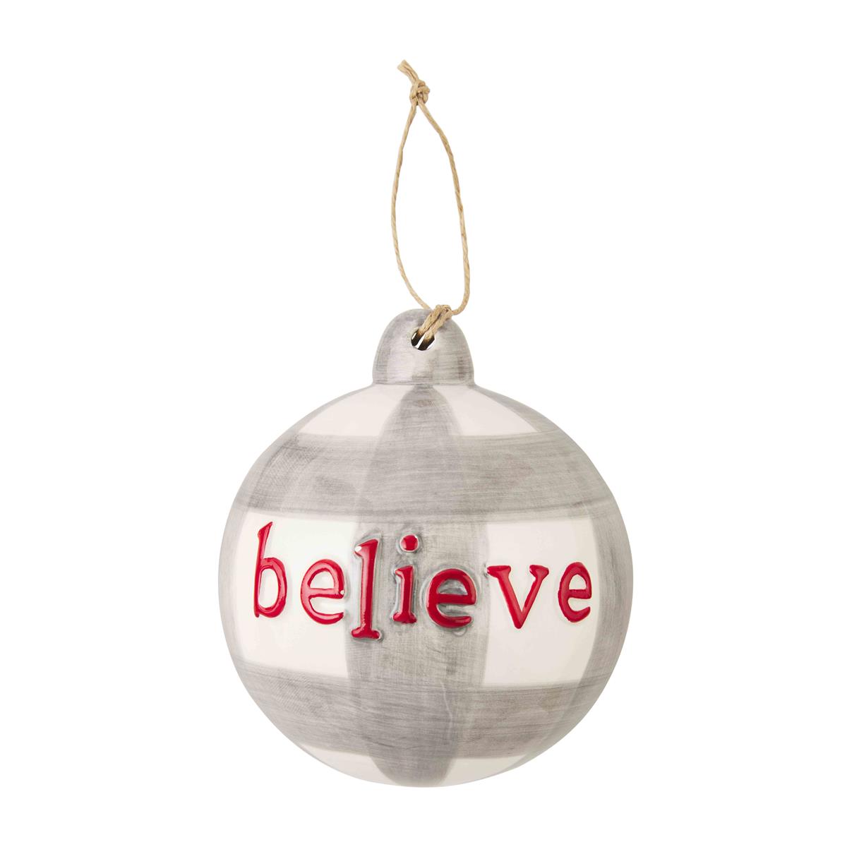 Mudpie Buffalo Check Sentiment Ornaments