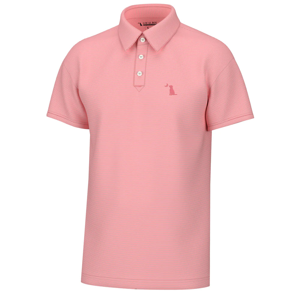 Local Boy Palm Polo - Salmon/Coral