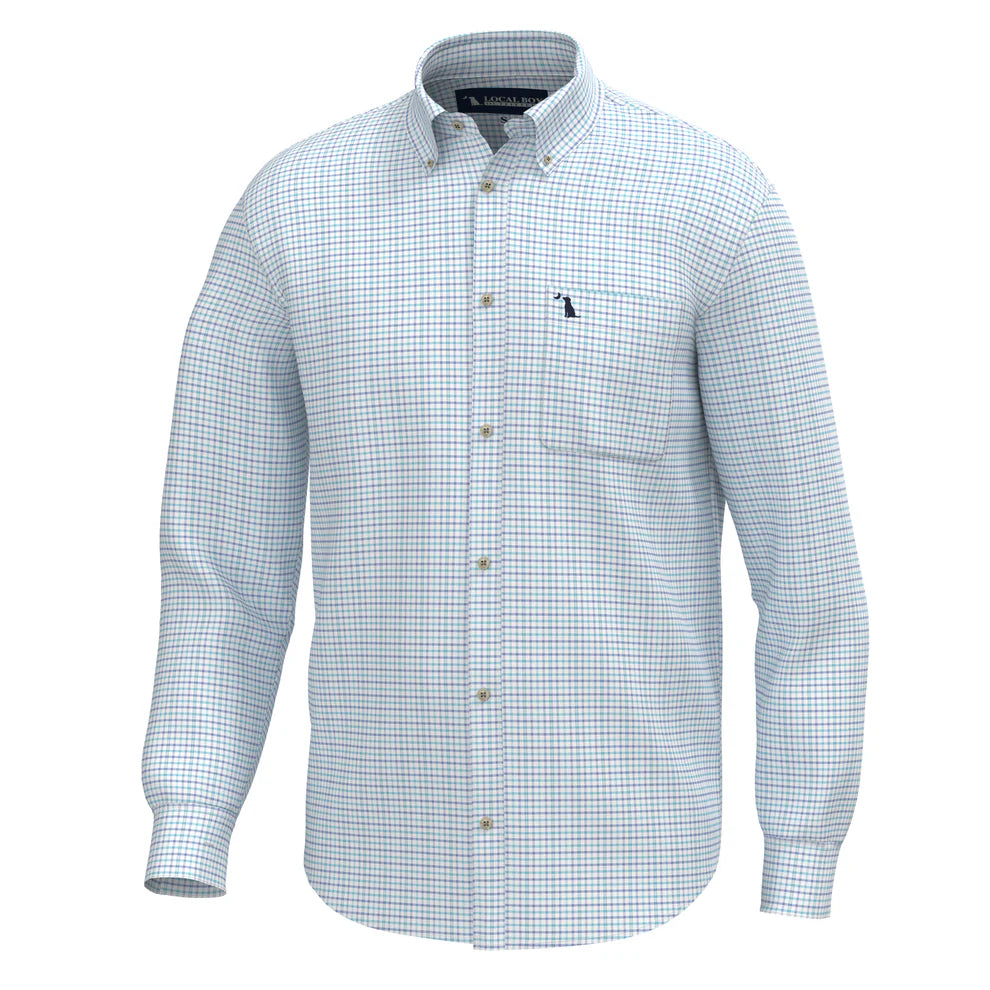 Local Boy Blythe Dress Shirt - Purple/Sky Blue/Plum