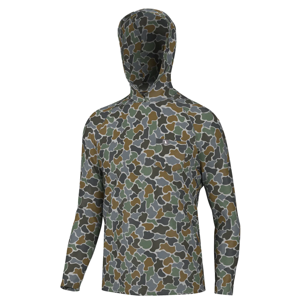 Local Boy Heather-Blend Hoodie - Forest Camo Bluff