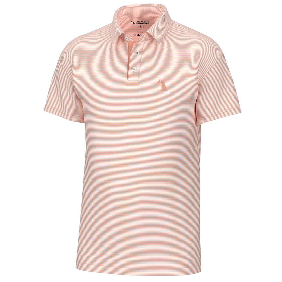 Local Boy Youth Palms Polo - Peach/White
