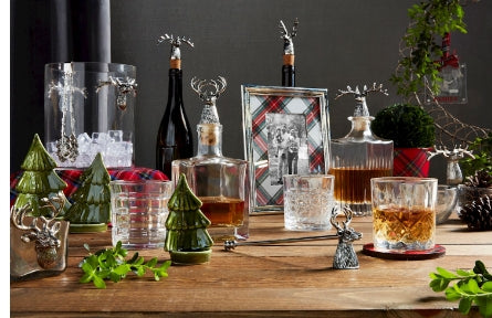 MP Deer Dof Glass & Bottle Stopper Sets - Wide Antlers