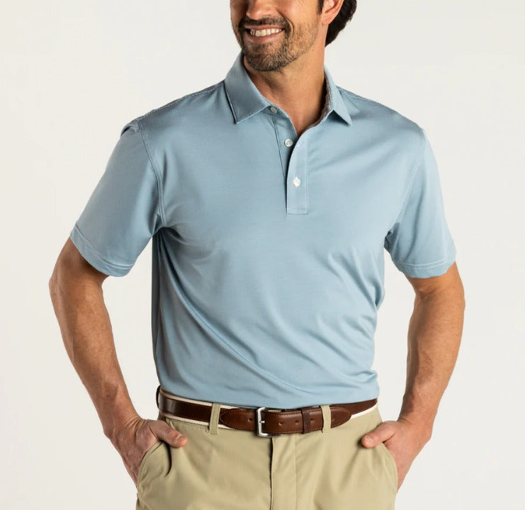 Duck Head Long Drive Performance Polo - Aegan Blue