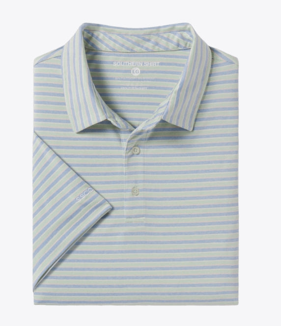 SSCO Cahaba Heather Stripe Polo - Palmetto