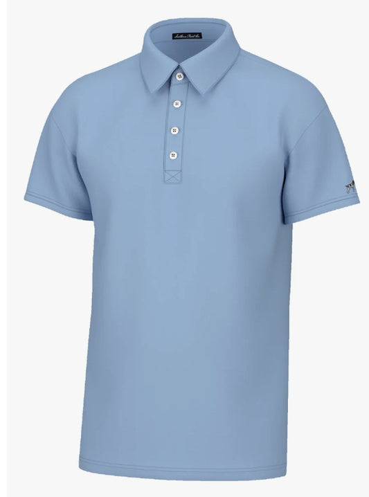 Southern Point Charles 4 Button Pique Polo - Blue Sky