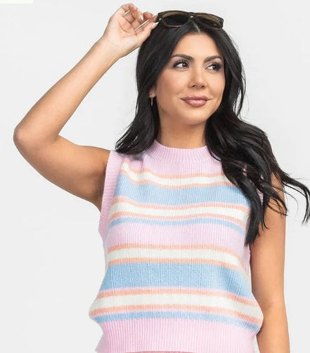 SSCO Couch To Cabana Knit Tank - Coastal Crush
