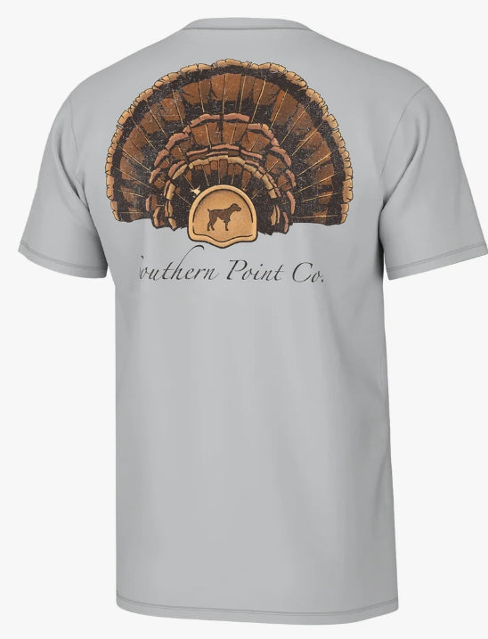 Southern Point Turkey Fan Mount Short Sleeve Tee - Grey