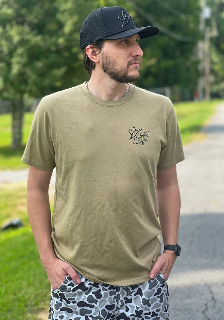 Combat Waterfowl Shotgun Shell Logo Tee - Khaki