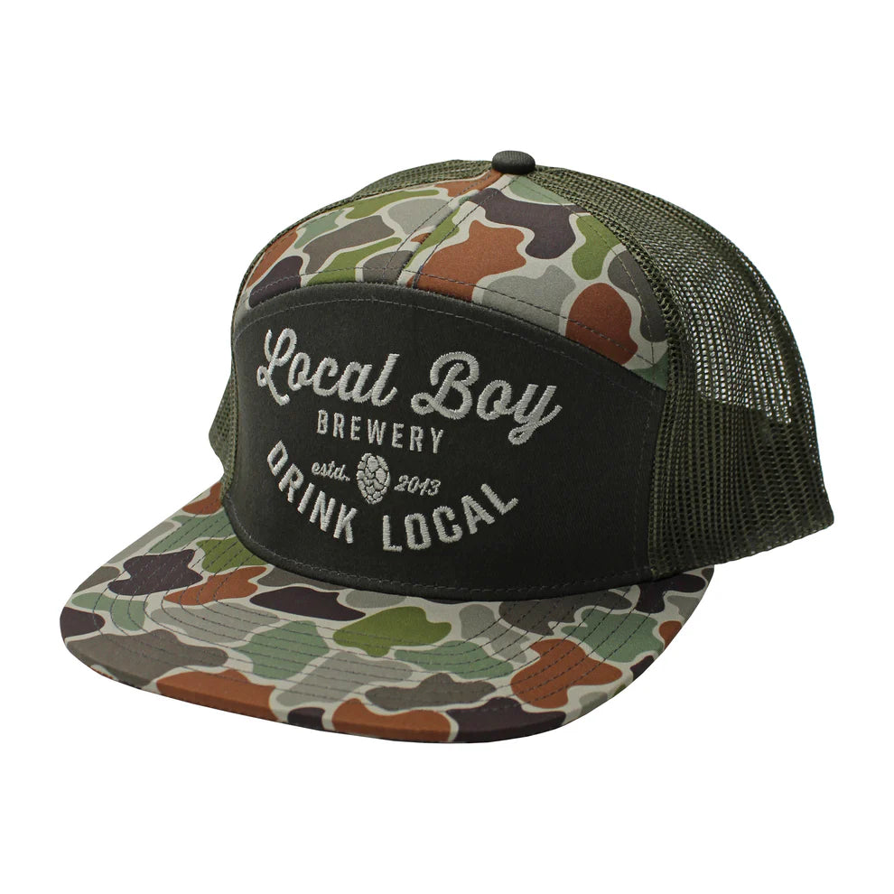 Local Boy Brewery 7 Panel Hat -Forest Camo