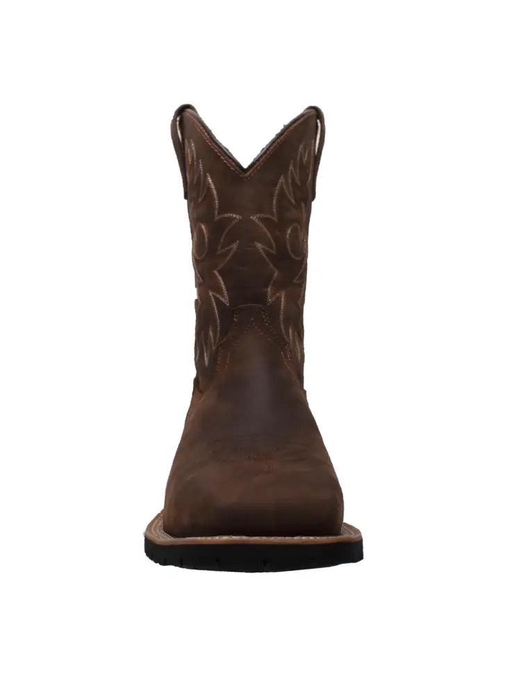 Mens Brown Steel Toe Work Western Boots