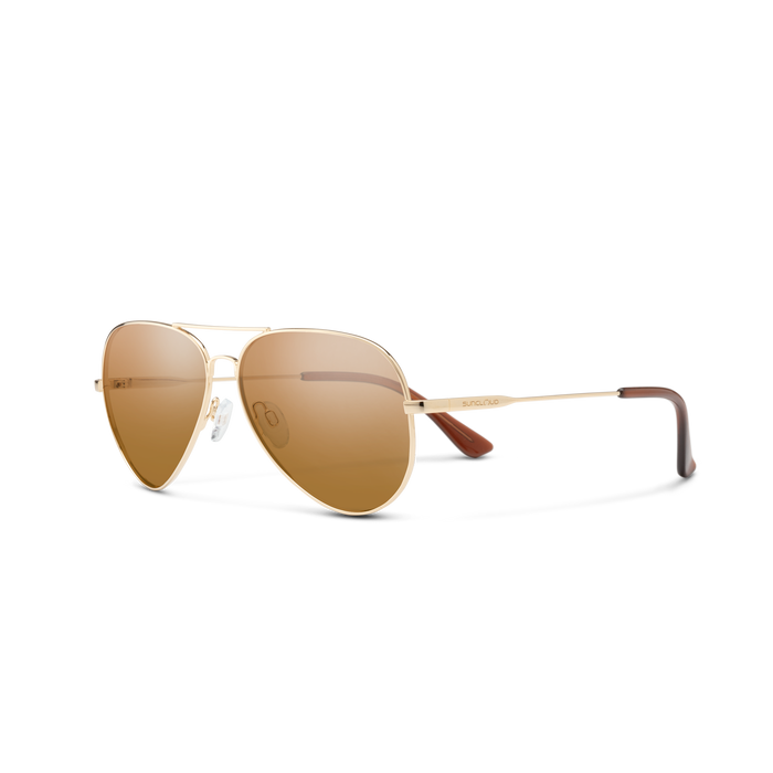 Suncloud Hard Deck Sunglasses Gold + Polarized Brown