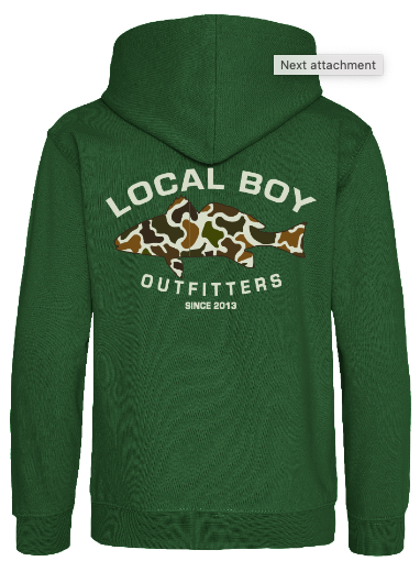 Local Boy Youth Vintage Redfish Hoodie - Bottle Green