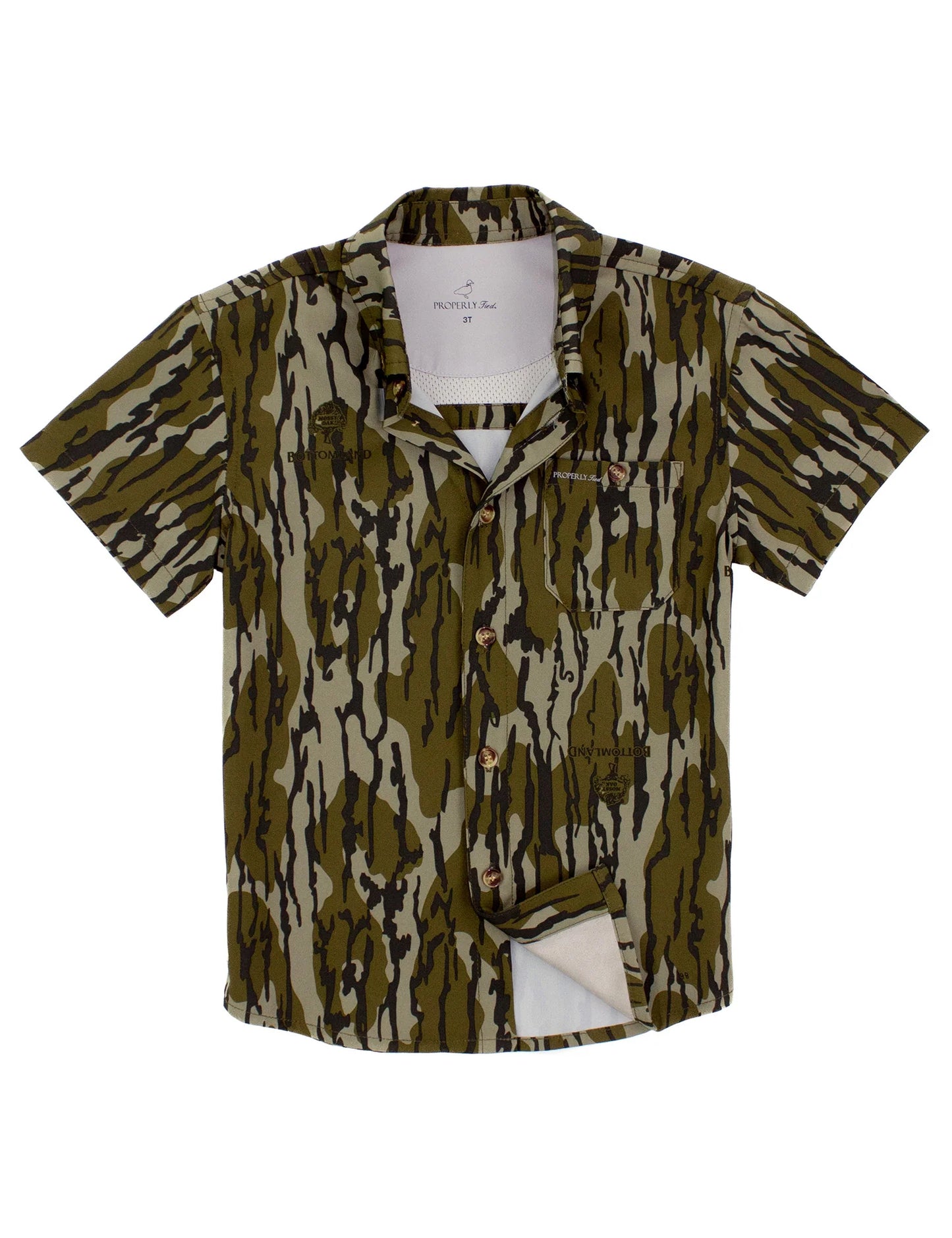 Properly Tied Boys Sportsman Field Shirt Mossy Oak Bottomland