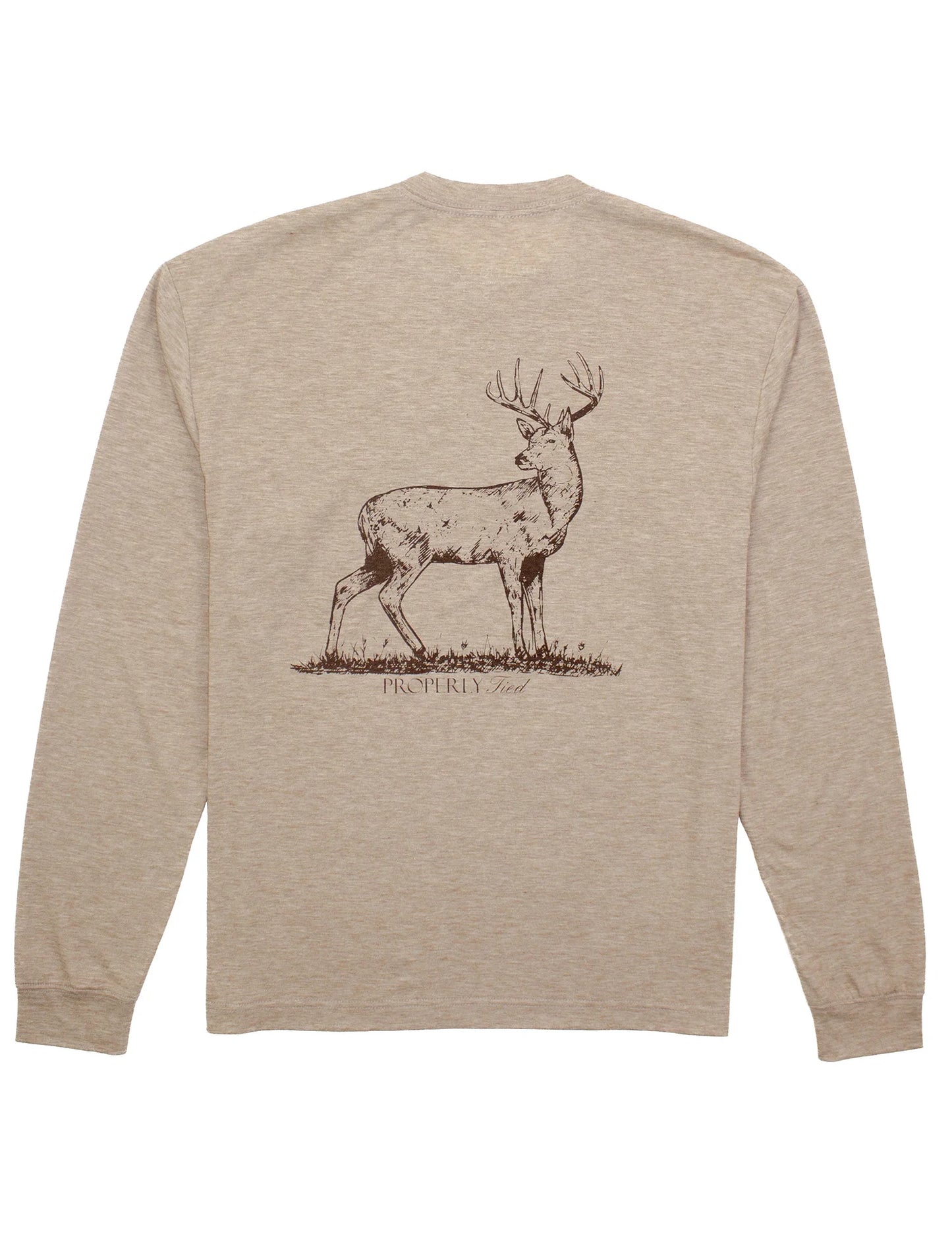 Properly Tied Boys Portland Pocket Tee LS Whitetail Sand