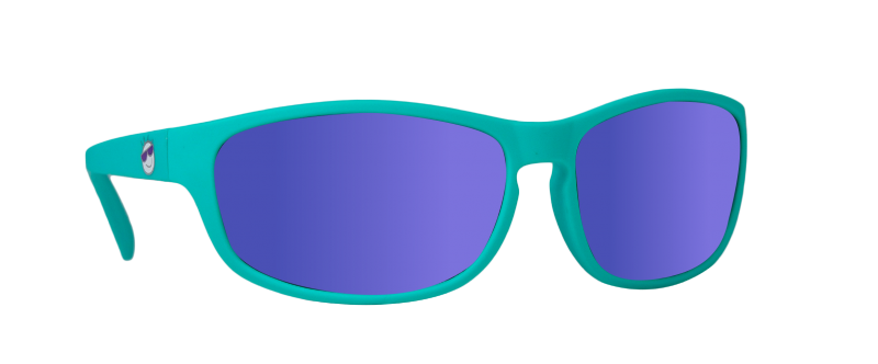 Mini Shades Wraps (Age 3-7) Aqua Polarized Purple Mirror