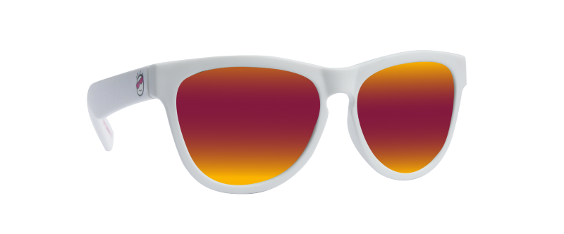 Mini Shades Classic (Age 3-7) Pearl White Polarized Rose Gold Mirror