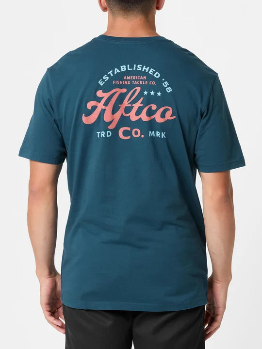 Aftco Wordmark Short Sleeve Pocket Shirt - Naval