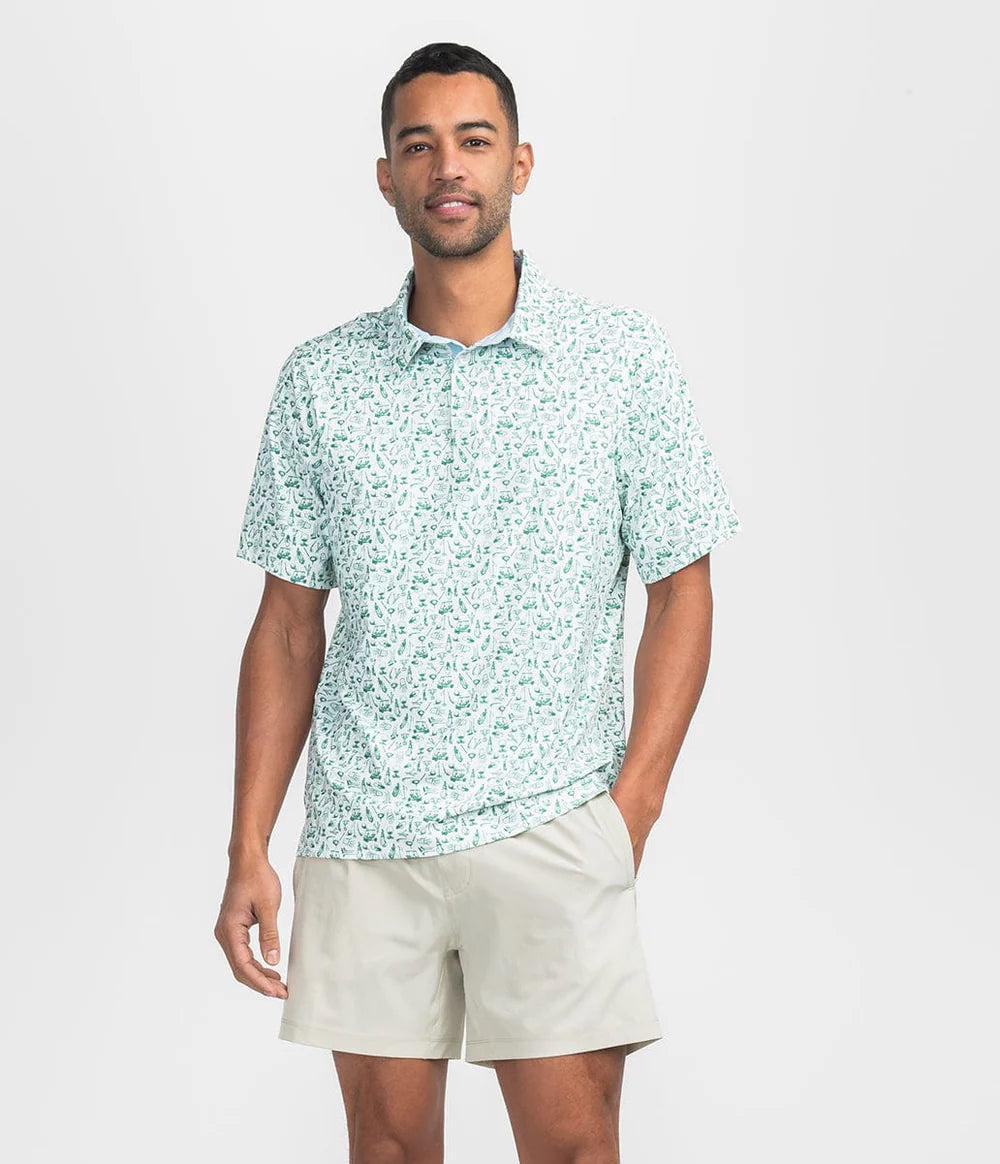 SSCO Tapped In Printed Polo - Meadow