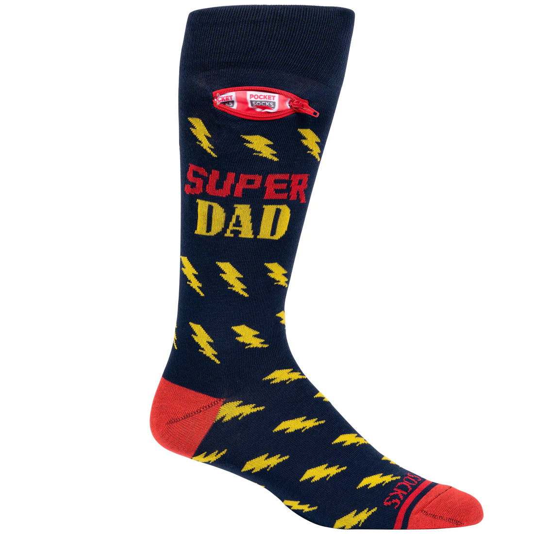 Pocket Socks Super Dad with Zipper