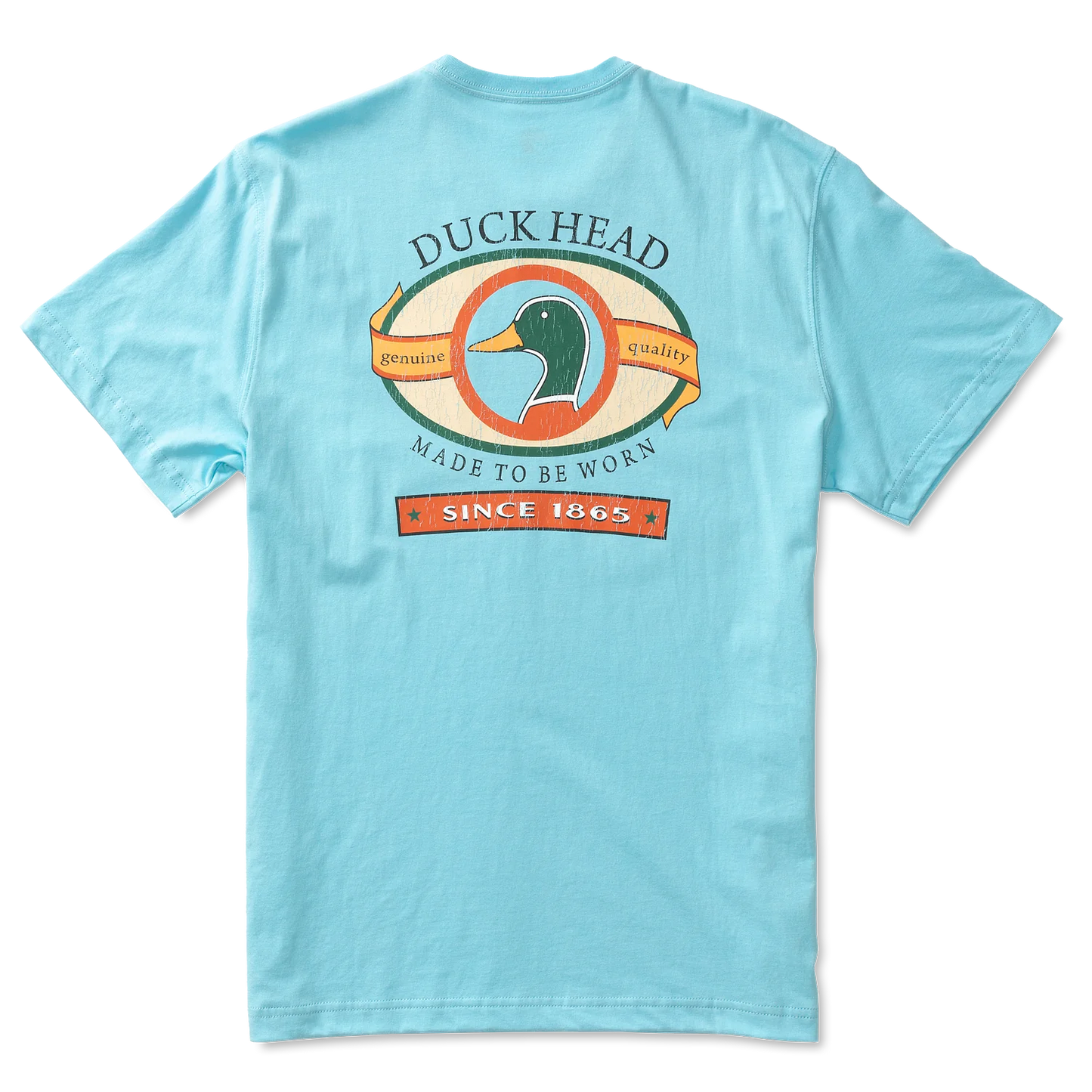 Duck Head Throwback Logo SS T Shirt- Sky Blue