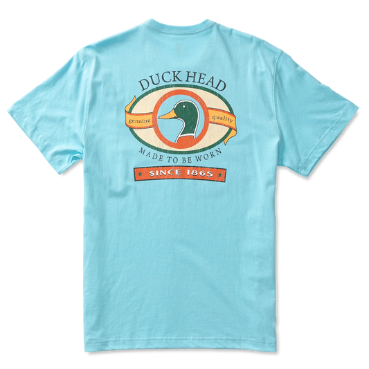Duck Head Throwback Logo SS T Shirt- Sky Blue