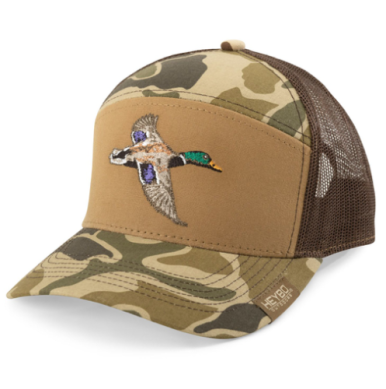 Heybo Mallard Flight Old School Split Panel Hat- Camo/Brown