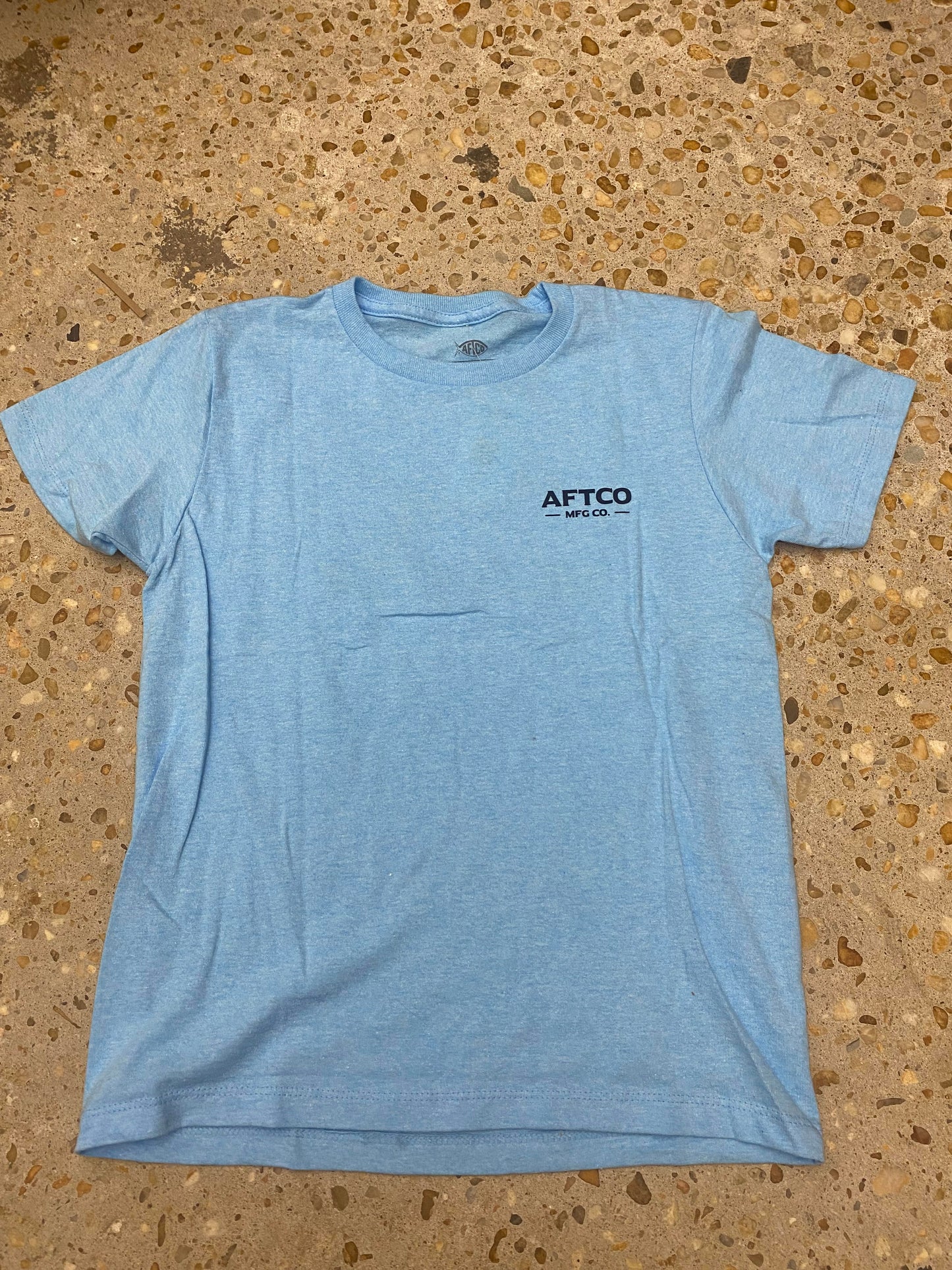 Aftco Youth Fetch Neon Sky Blue Heather Tee