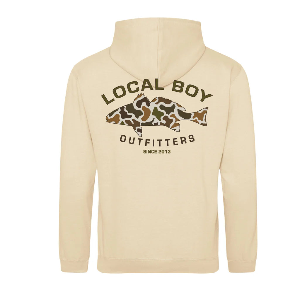 Local Boy Vintage Redfish Cotton Hoodie - Deset Sand