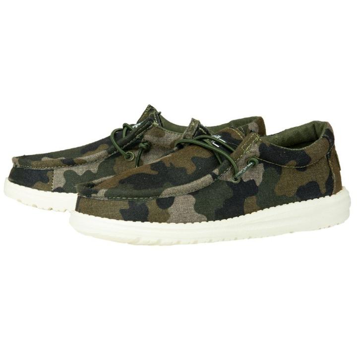 Hey Dude Youth Wally Linen Camo
