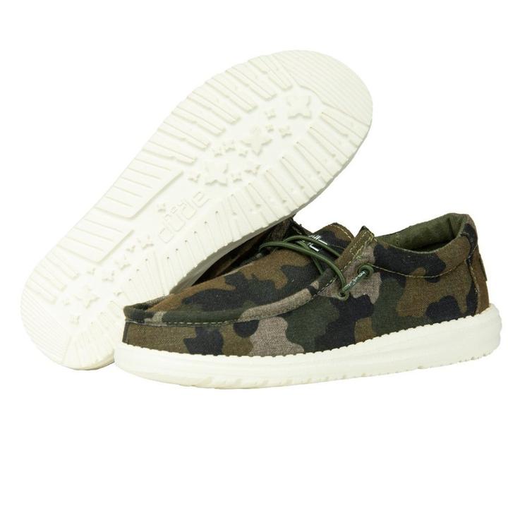 Hey Dude Youth Wally Linen Camo