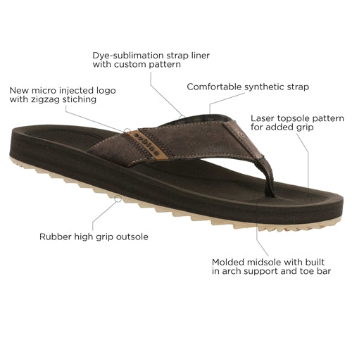 Cobian Men's ARV Trek Flip Flops Chocolate