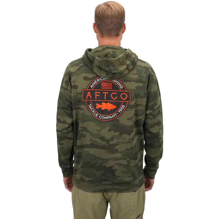 AFTCO Bass Patch PO Hoodie - Forest Camo