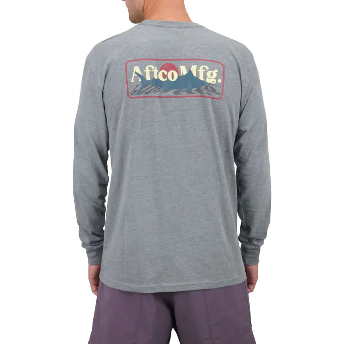 AFTCO Stacked Graphite Heather L/S Shirt