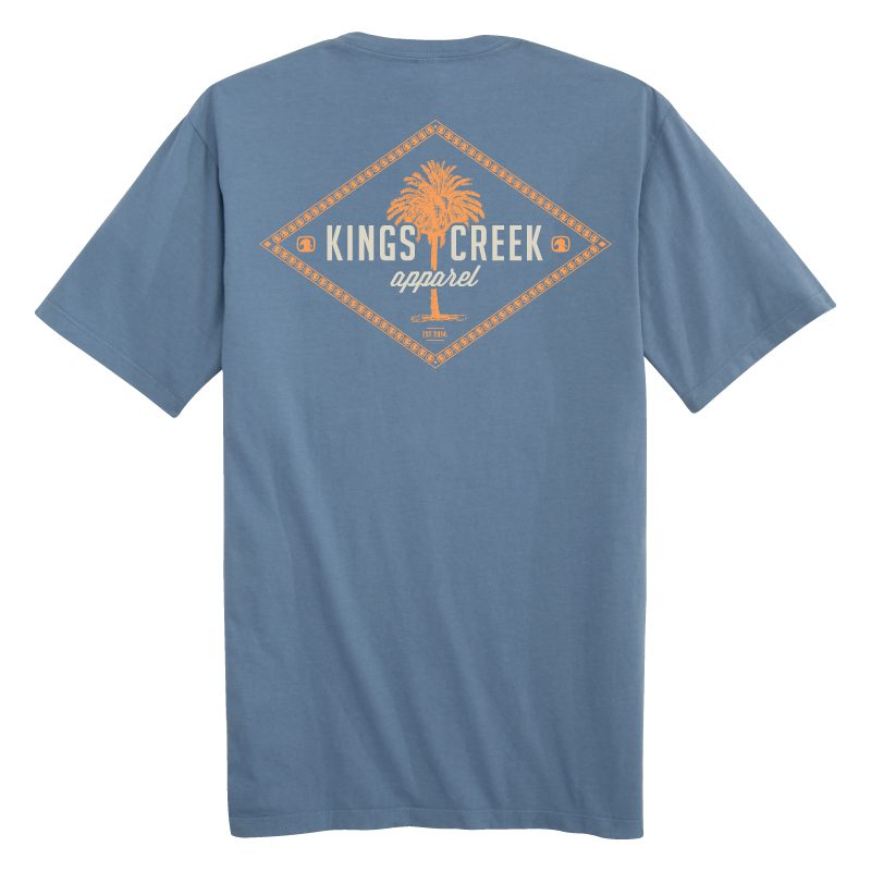 Kings Creek Palmetto Label SS Shirt- Steel Blue