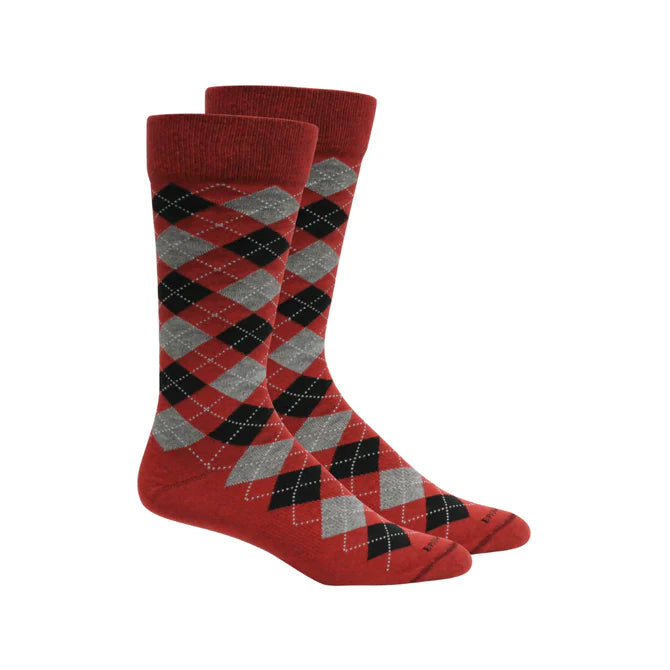 Brown Dog Argyle Maroon / Black Socks